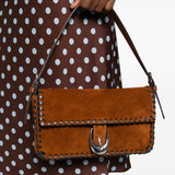 Borsa a spalla Harlow in marrone Staud - donna 