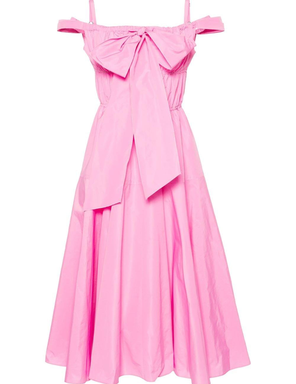 Abito midi da cocktail con fiocco in rosa - donna 
