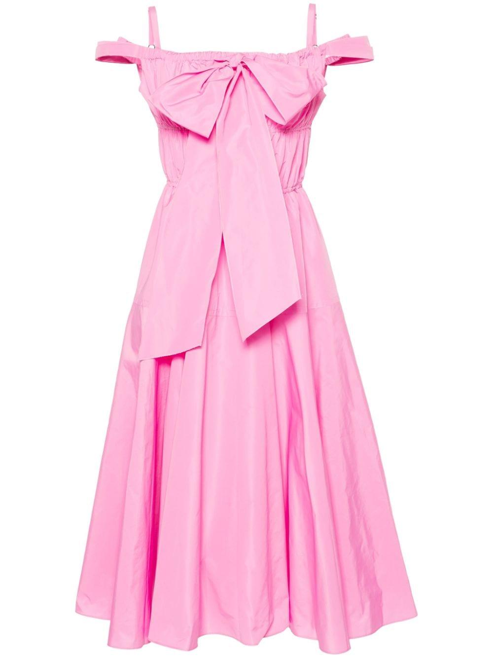 Abito midi da cocktail con fiocco in rosa - donna 