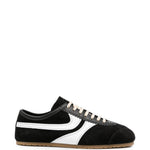 Sneakers a pannelli in pelle in nero 