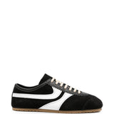 Sneakers a pannelli in pelle in nero 