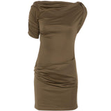 Abito la mini robe drapeado in marrone Jacquemus - donna 