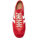 Sneakers a pannelli in pelle in rosso 