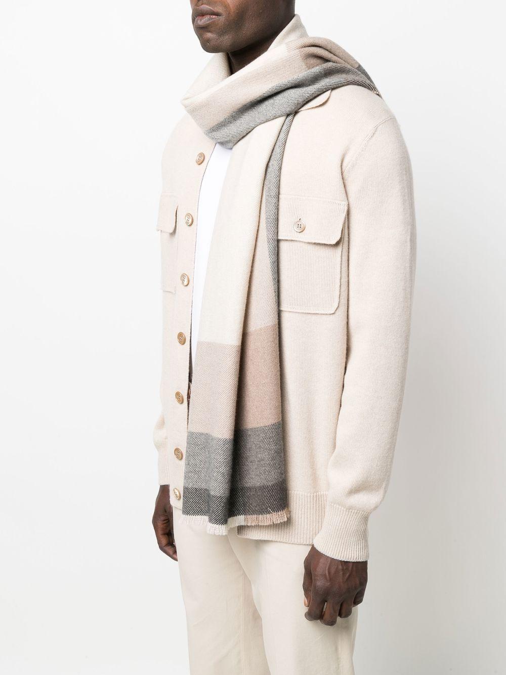 Sciarpa di lana a righe multicolore Brunello cucinelli - uomo 