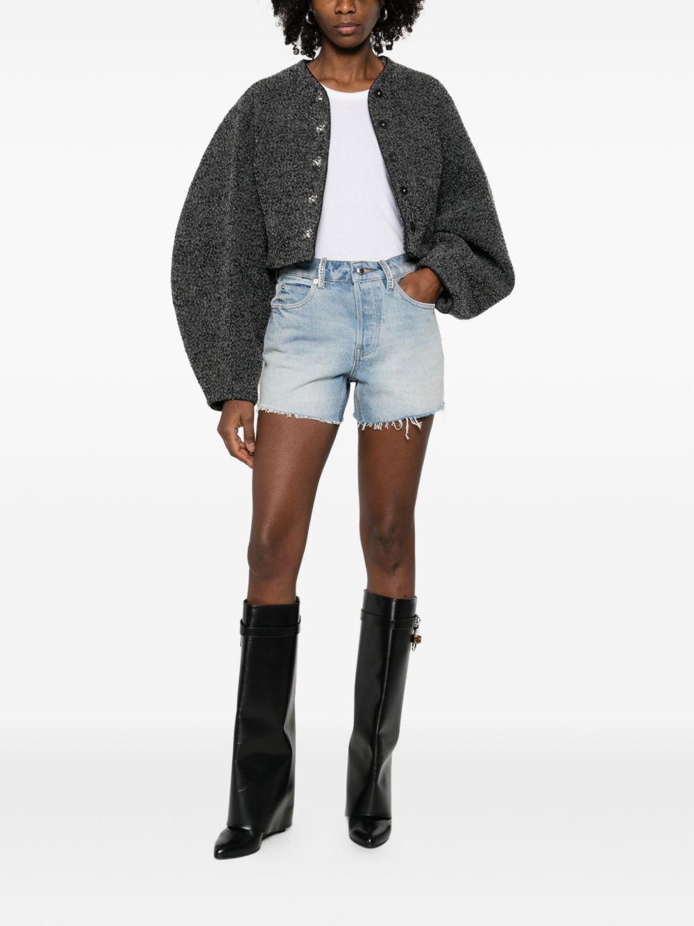 Shorts in denim con cristalli in blu Alexander wang - donna 