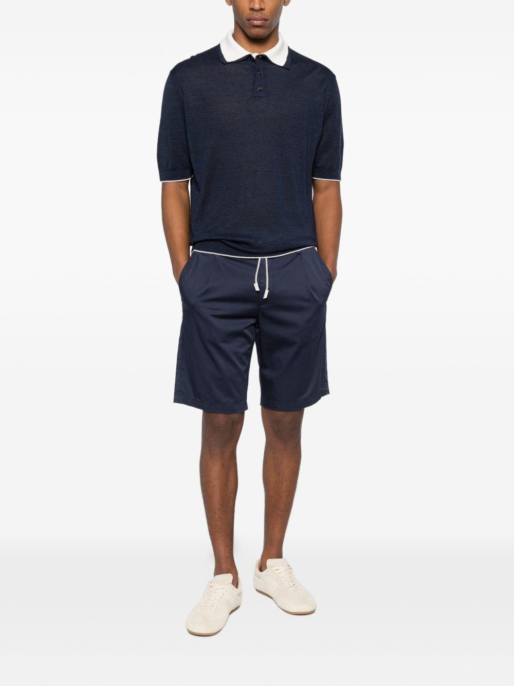 Polo con bordo a contrasto in blu Eleventy - uomo 