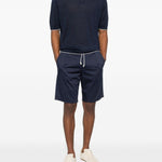 Polo con bordo a contrasto in blu Eleventy - uomo 
