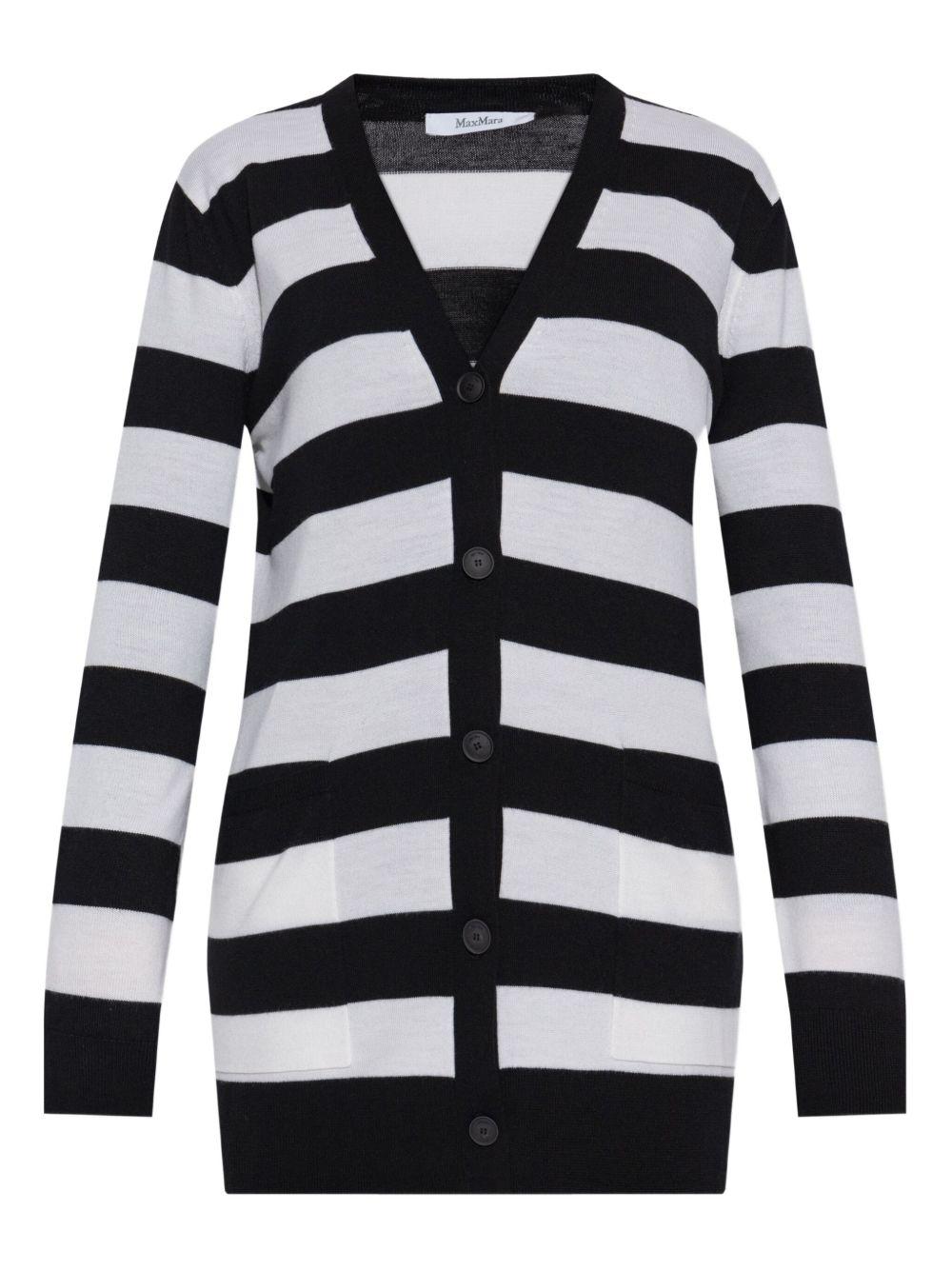 Cardigan a righe fiemme in bianco e nero Maxmara - donna 