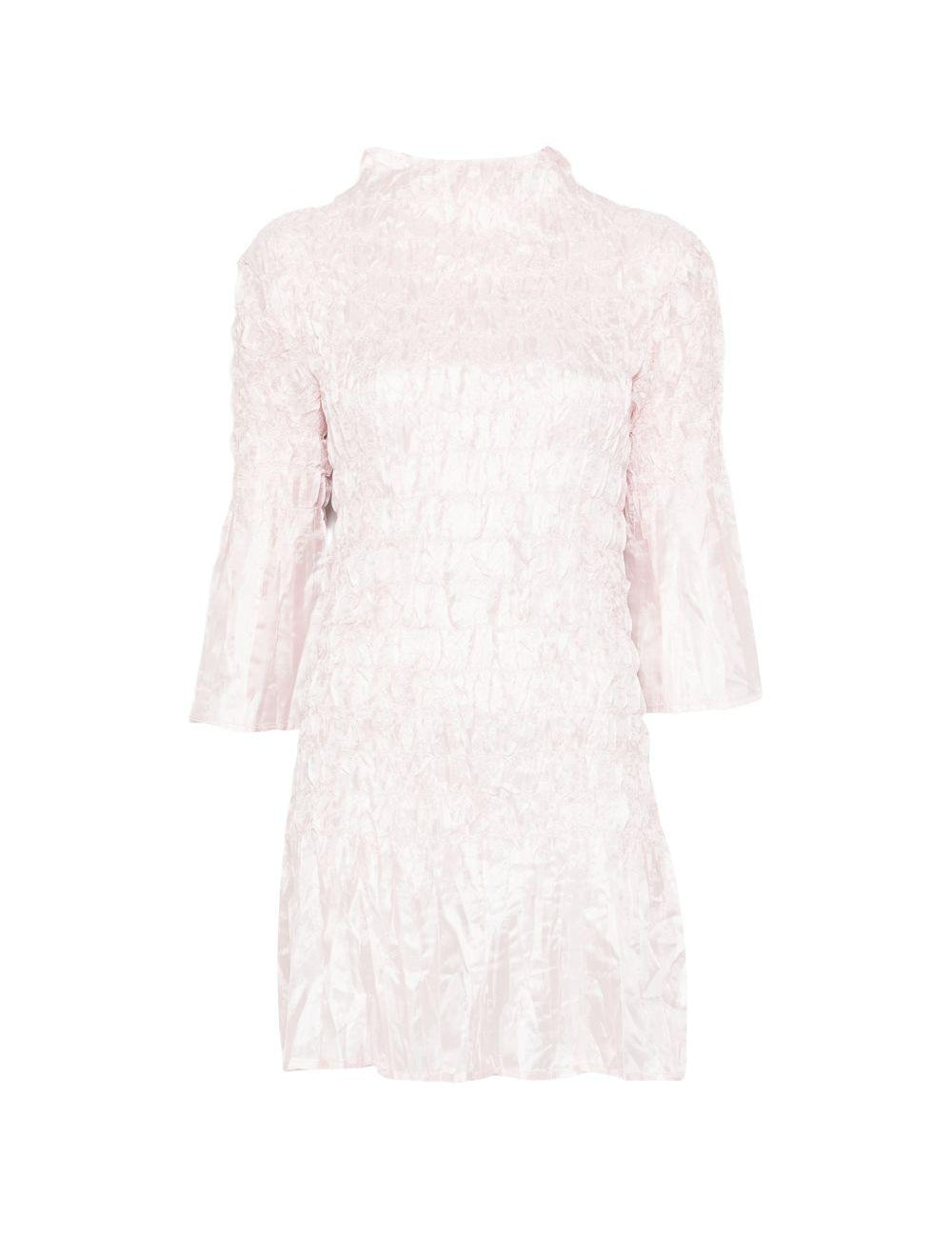 Abito mini con ruches in rosa chiaro GONGDID DESIGN - donna 