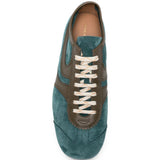 Sneakers in pelle con design a pannelli in verde 