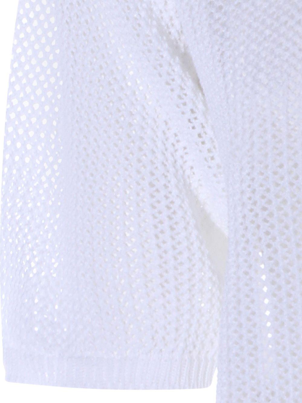 Top crop in maglia papavero in bianco Antonelli - donna 