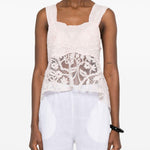Top in pizzo con motivo floreale in rosa Maurizio - donna 