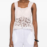 Top in pizzo con motivo floreale in rosa Maurizio - donna 
