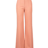 Pantaloni flared in cady a vita alta in rosa Elie Saab - donna 