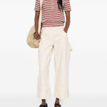 Polo con colletto a righe in beige e rosso A.P.C. - donna 