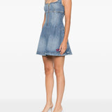 Abito corto in denim Self-Portrait - donna 
