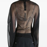 Blusa trasparente Jumbo Tabard in nero Rick owens - donna 