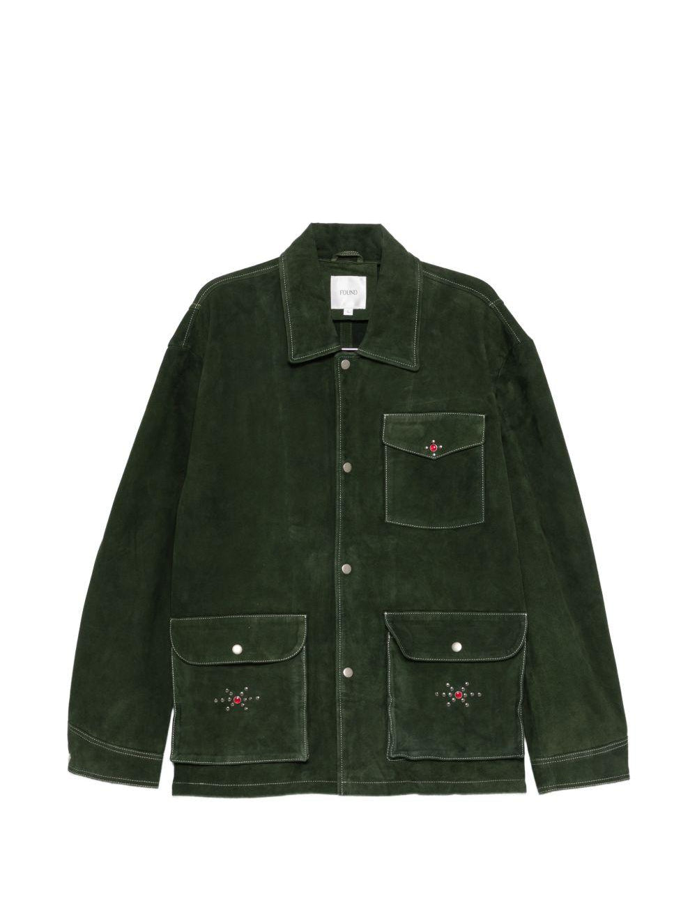 Gicca in suede con tasche in verde Found - unisex 