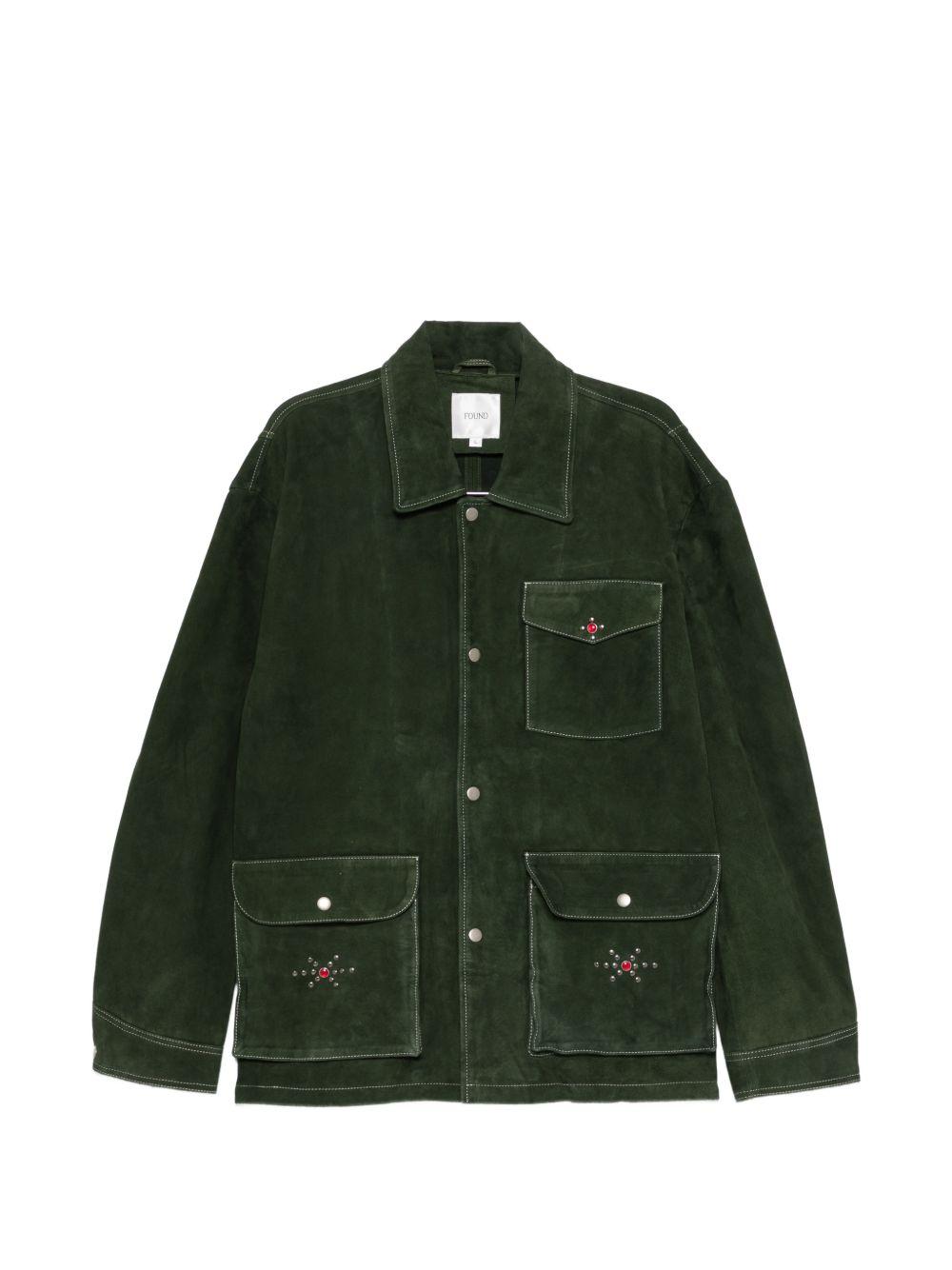 Gicca in suede con tasche in verde Found - unisex 