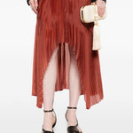 Gonna asimmetrica plissettata in marrone Forte forte - donna 