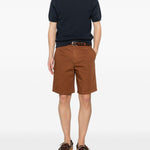 Pantaloncini con parte anteriore piatta in marrone Zegna - uomo 