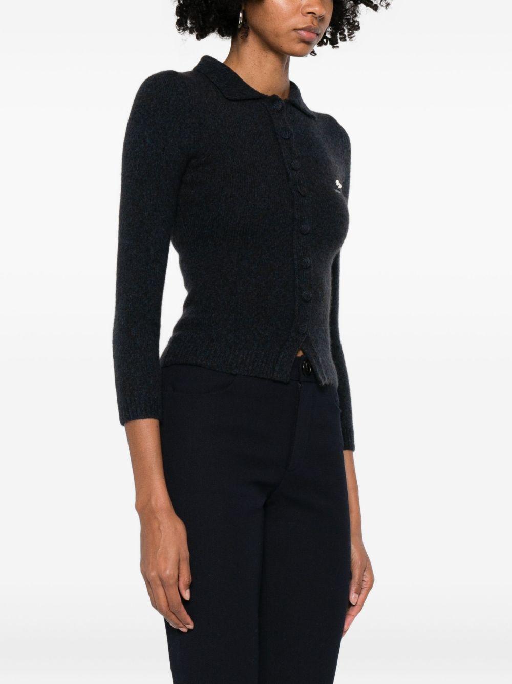Cardigan con logo in blu Shushu/tong - donna 