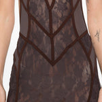 Abito midi con inserti in pizzo in marrone The attico - donna 