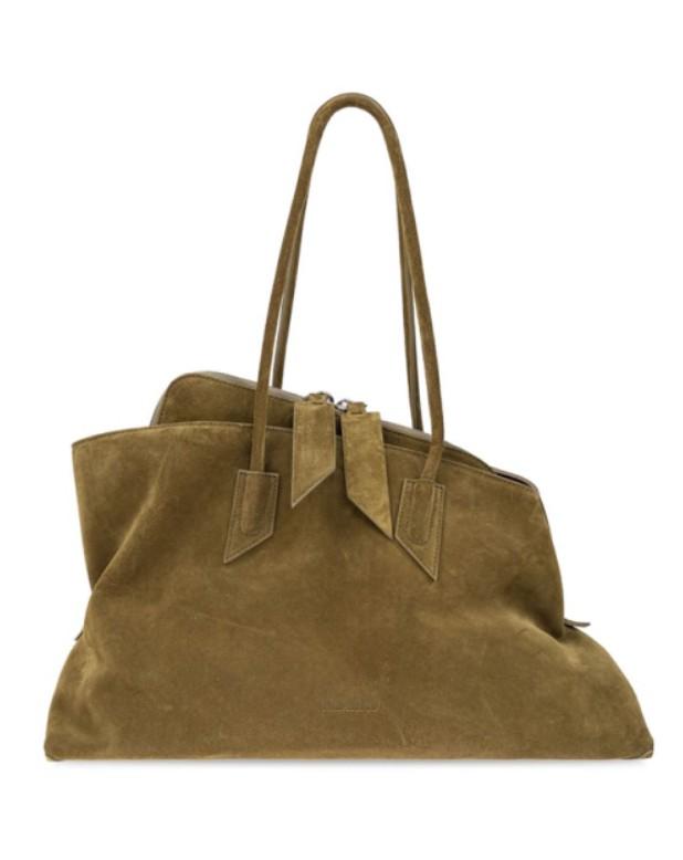Borsa la passeggiata medium in verde Khaki The Attico - donna 