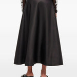 Gonna lunga satinata in nero Ganni - donna 