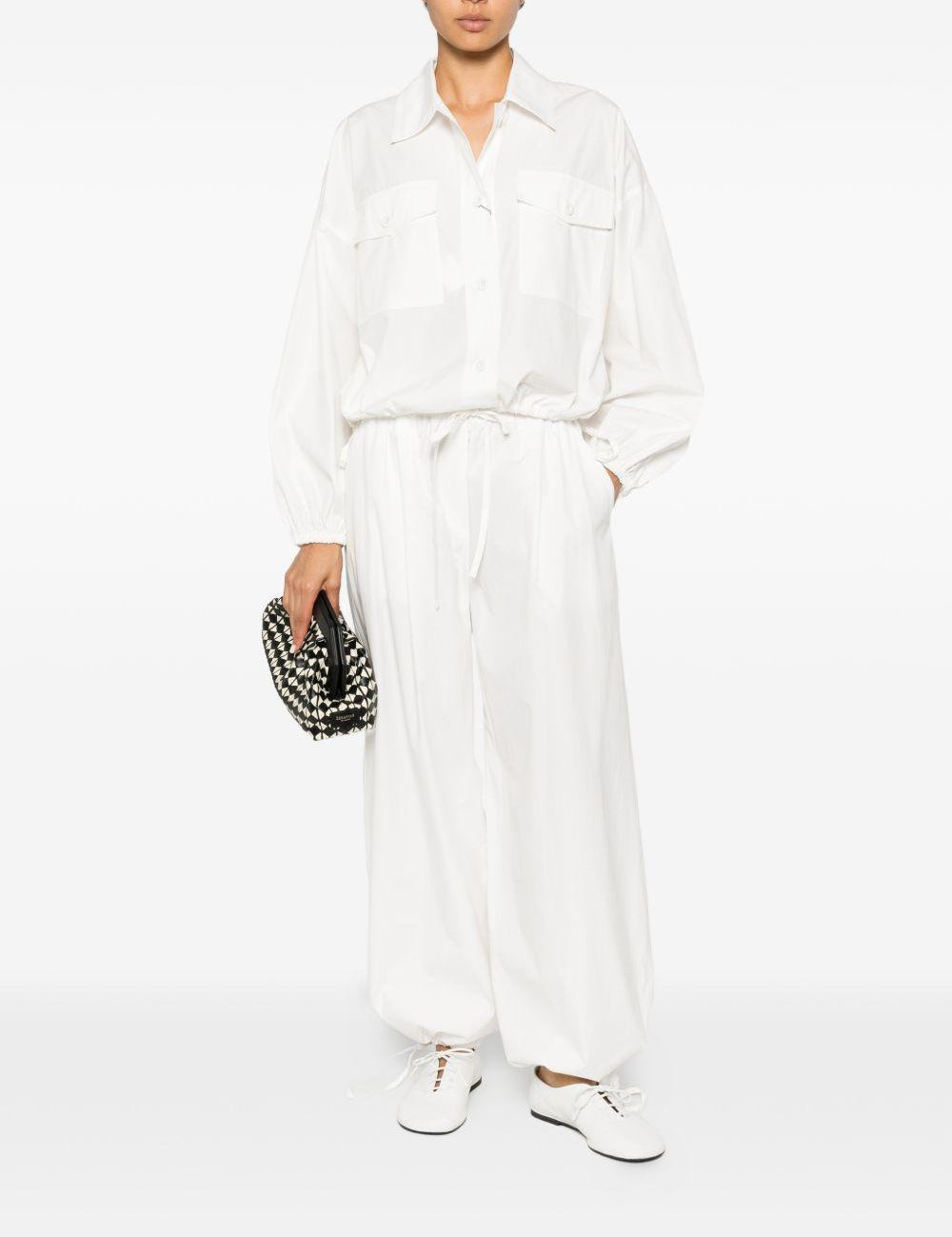 Pantaloni a gamba larga con coulisse in bianco Maxmara weekend - donna 