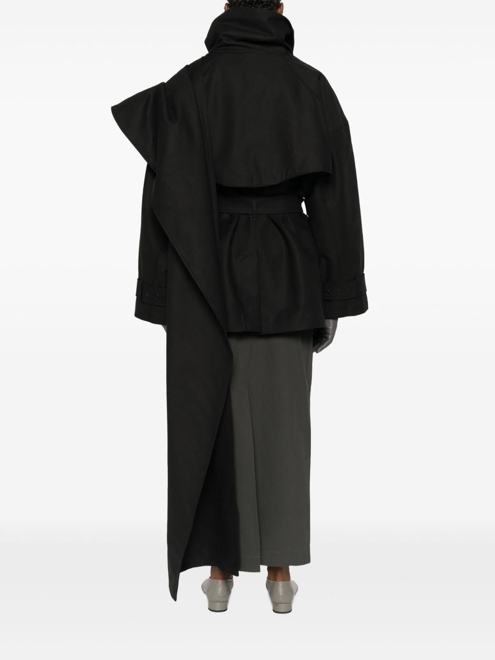 Cappotto con dettaglio sciarpa in nero Entire studios - donna 