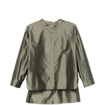 Blusa satinata racconto in verde 's maxmara - donna 