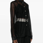 Camicia semi trasparente in nero Forte forte - donna 