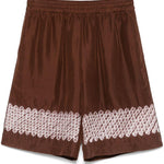 Shorts con stampa grafica in marrone Feng chen wang - uomo 