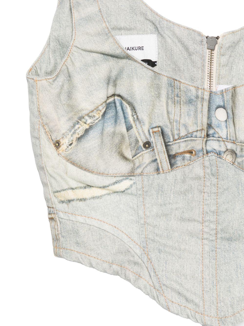 Top smanicato con scollo a V in blu Haikure - donna 