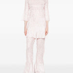 Pantaloni plissettati in rosa pallido gongdid design - donna 