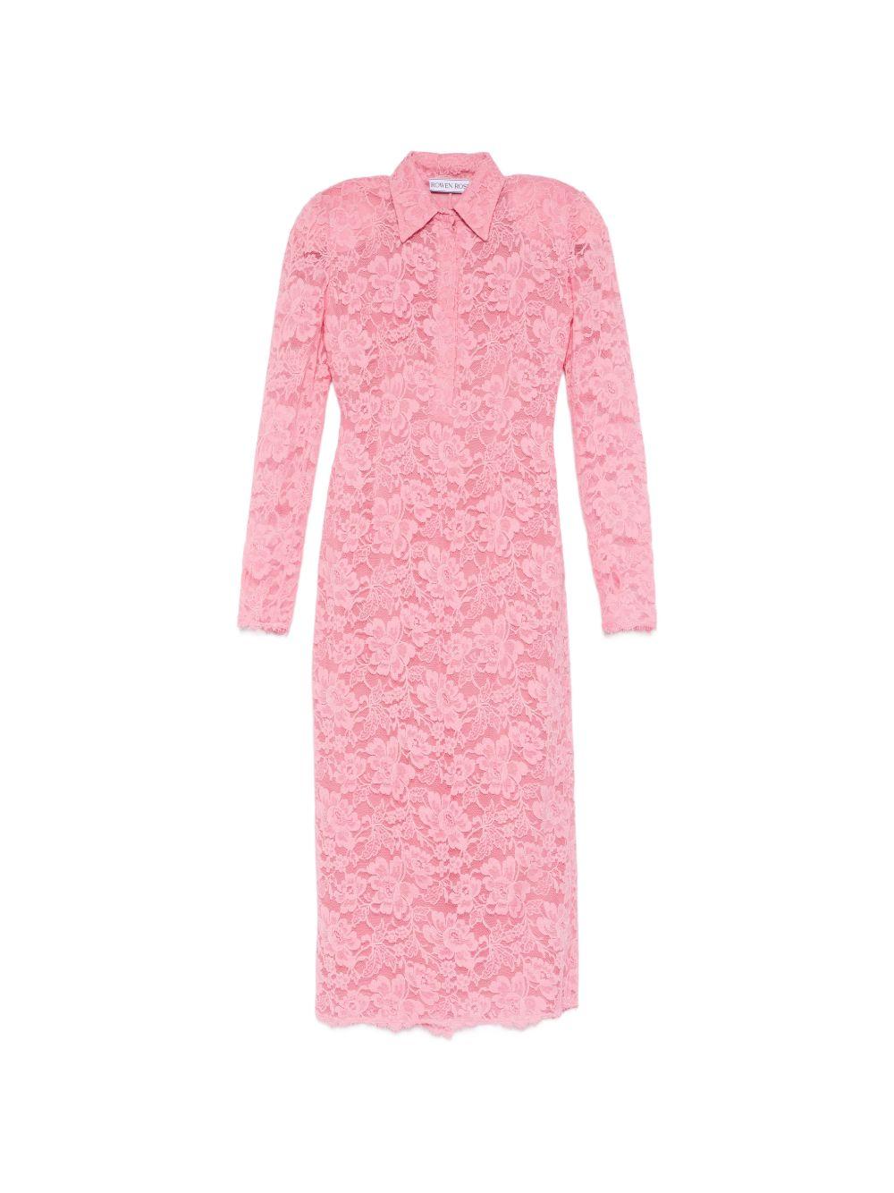 Abito in pizzo floreale in rosa Rowen rose - donna 