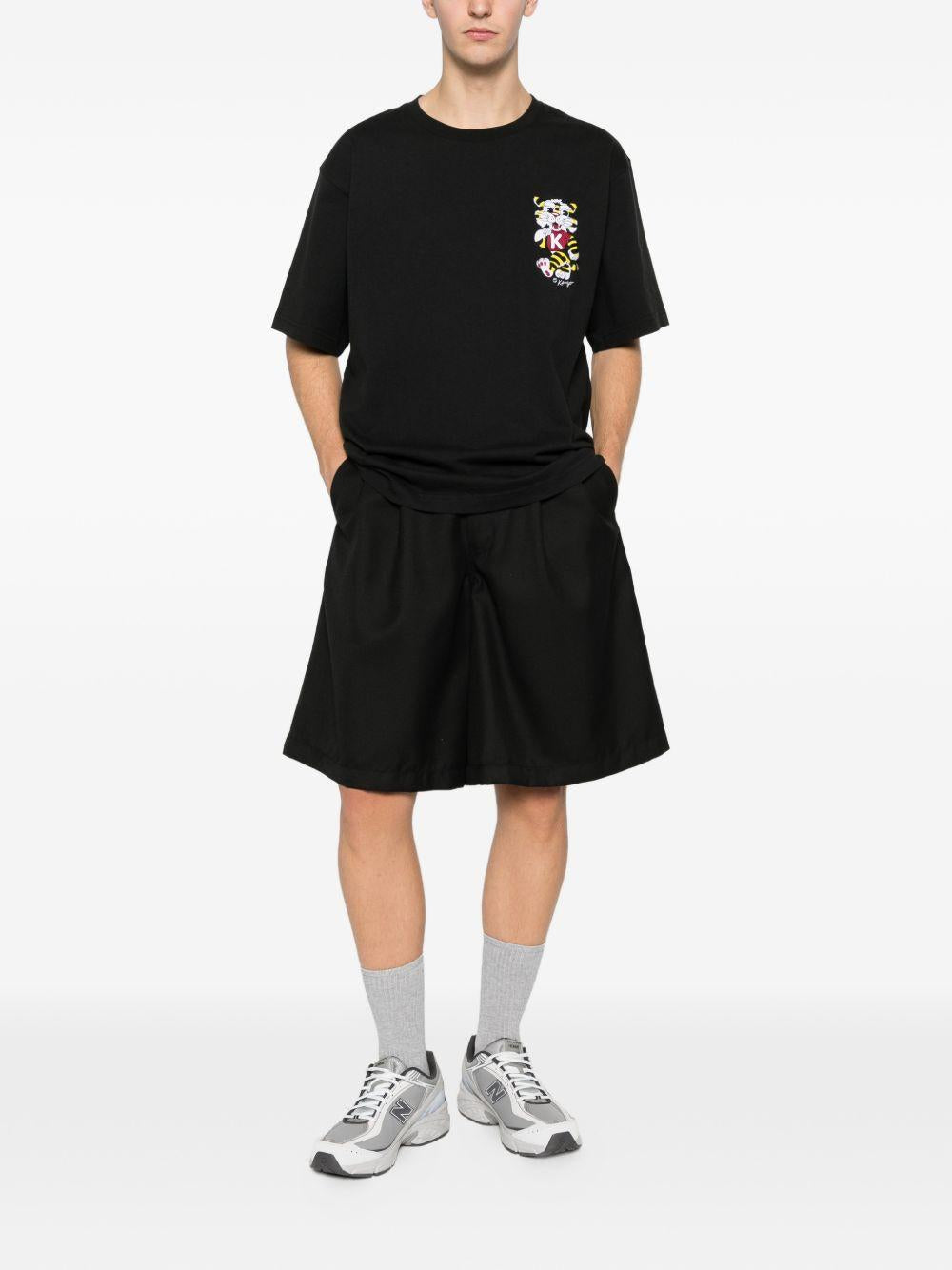 T-shirt ricamata in nero Kenzo - uomo 