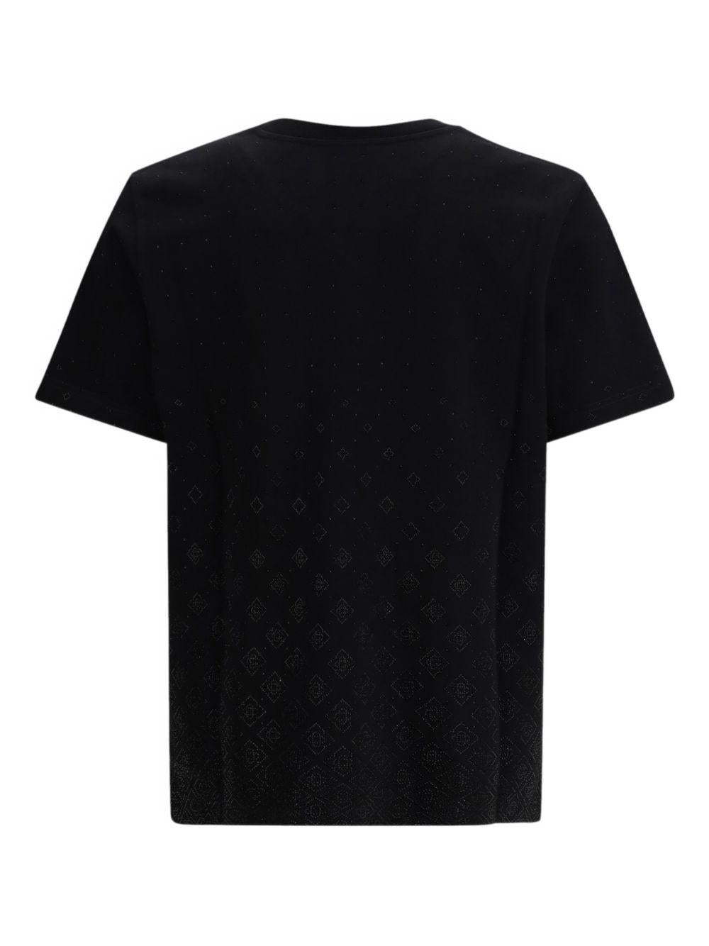 T-shirt con monogramma in nero Casablanca - uomo 