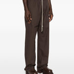 Pantaloni con coulisse dietrich in marrone Rick owens - uomo 