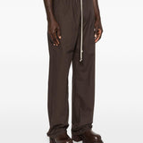 Pantaloni con coulisse dietrich in marrone Rick owens - uomo 