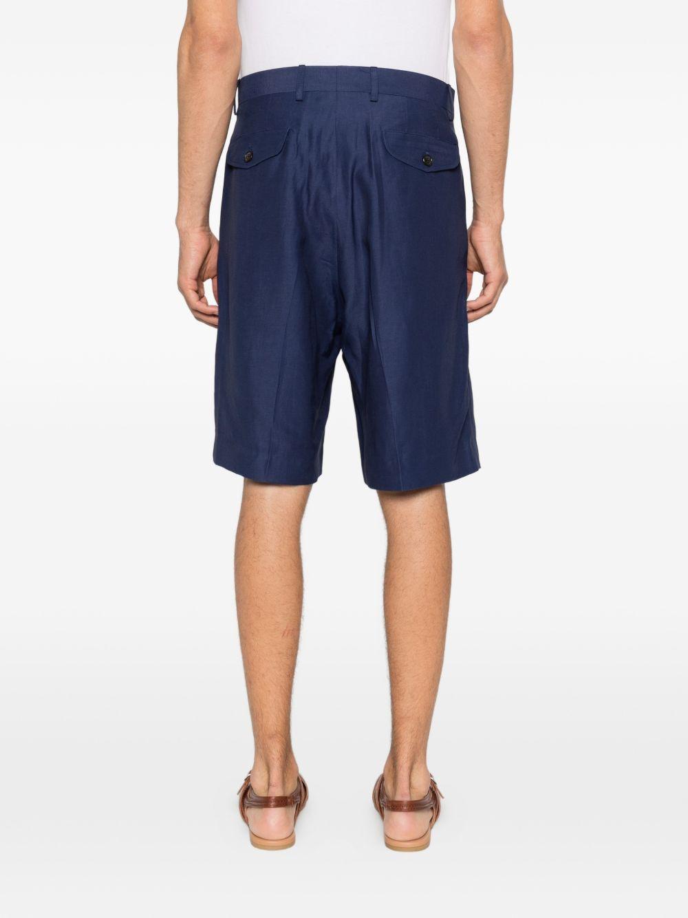 Pantaloncini a pieghe in blu Laneus - uomo 