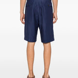 Pantaloncini a pieghe in blu Laneus - uomo 