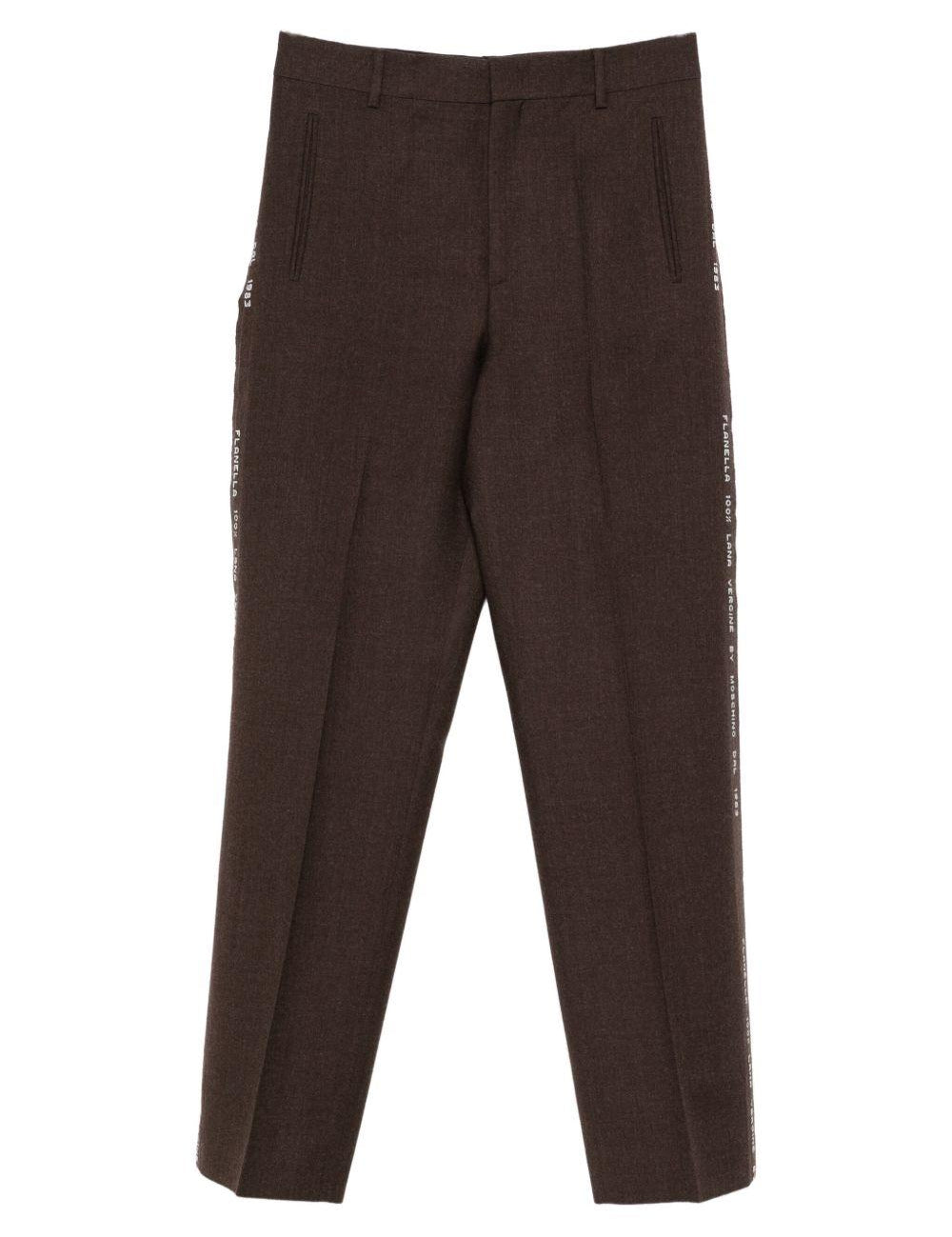 Pantaloni con dettaglio laterale in marrone Moschino - donna 
