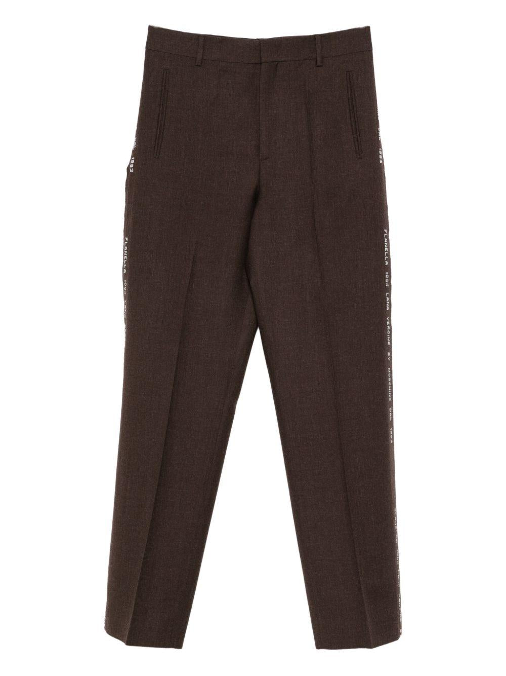 Pantaloni con dettaglio laterale in marrone Moschino - donna 