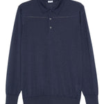 Polo a maniche lunghe in blu Caruso - uomo 