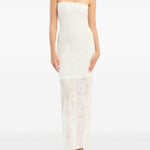 Abito lungo senza spalline in bianco Rotate - donna 