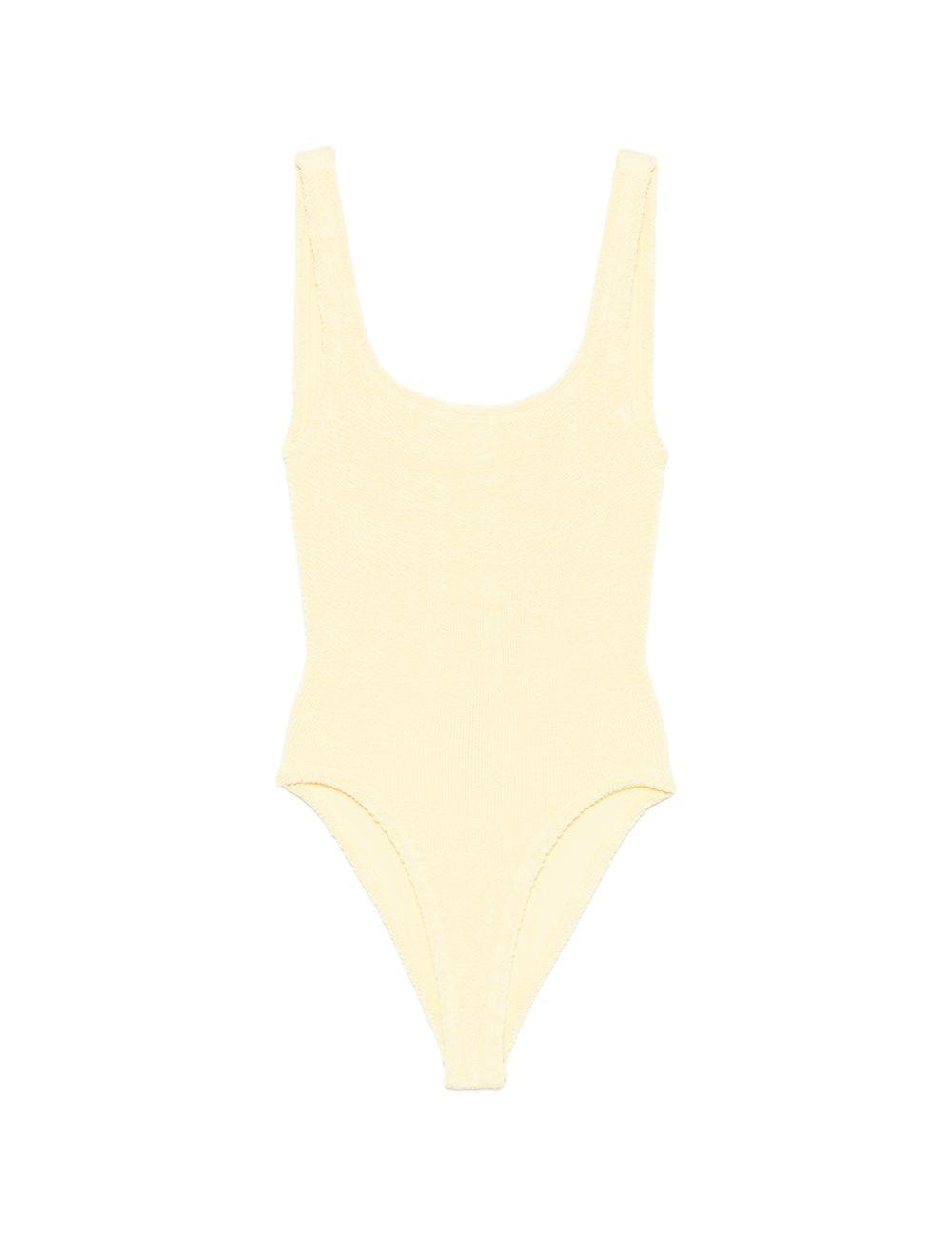 Costume da bagno con scollo quadrato in giallo pastello Hunza g - donna 
