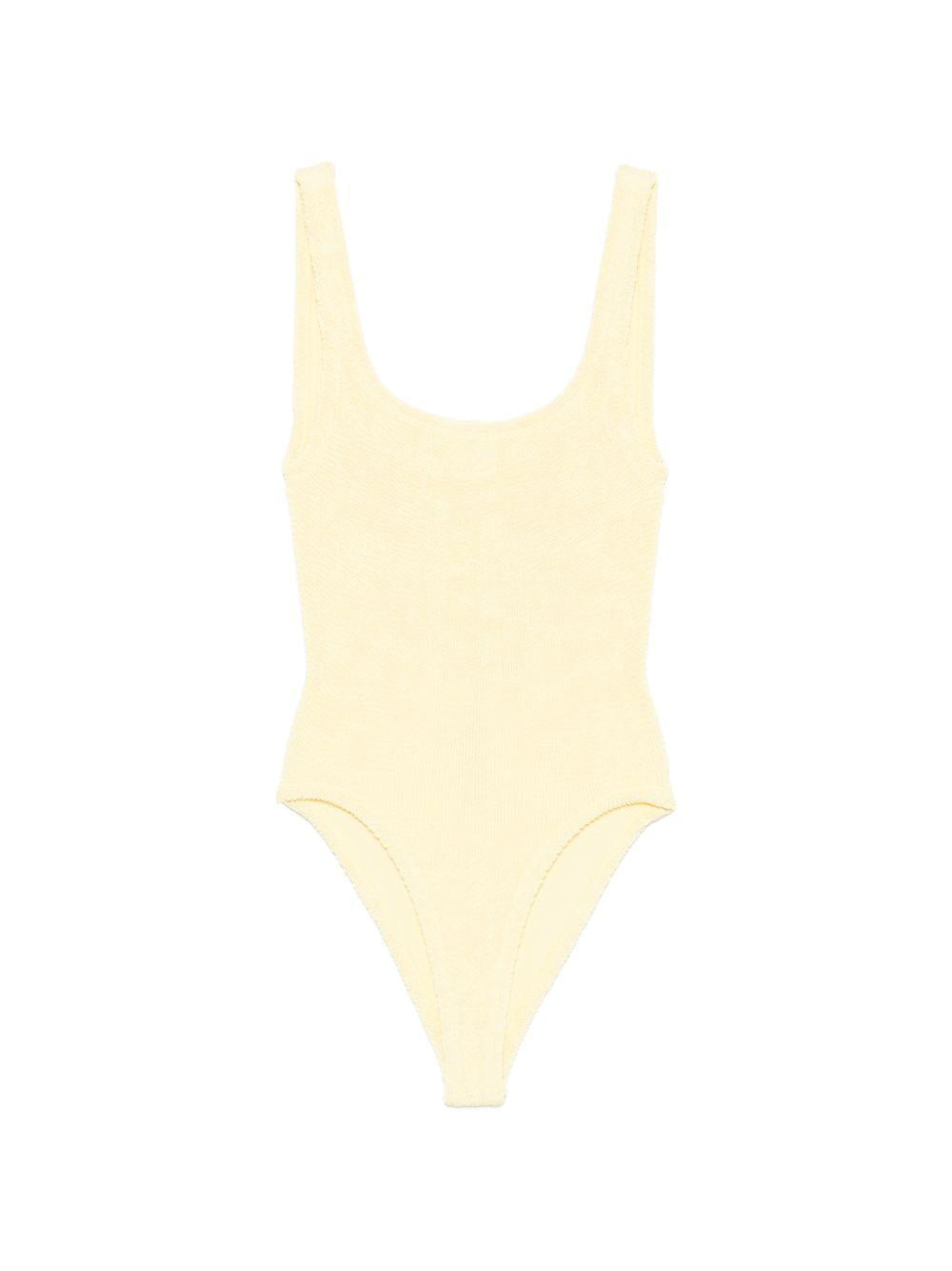 Costume da bagno con scollo quadrato in giallo pastello Hunza g - donna 
