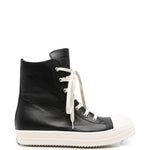 Sneakers alte in pelle in nero 